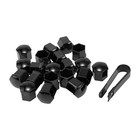 20 Pcs Wheel Lug Nut Bolt With Clip Rims Tire Nut Screws Dust Cap Matte Black