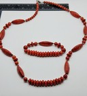 Lee Sands 2 Piece Sponge Coral Bead Necklace Bracelet Set