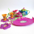Disney Fairies Pixie Hollow Plastic Tea Set Flowers Leaves Mostly Complete 2006
