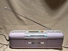 Vintage Sharp Qt-50 Radio cassette Player Purple Boombox Stranger Things works    