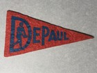 1930s Depaul University Football Mini Felt Pennant Vintage Chicago Blue Demons