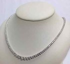 14k 13 55 Ct  Tw Graduated Round Cut Diamond Tennis Necklace 17  Ebay Authentici
