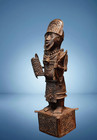 Mega Rare Museum Quality Authentic Antique Benin Bronze The Warrior Sculpture