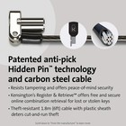 Kensington Universal 3-in-1 Keyed Laptop Locking Cable  Computer Security Keyed 
