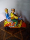 Lovely 50 s Technofix Scooter Tin Bike  292 Germany Tinplate Friction Dog Vespa