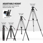 Neewer 74  Video Tripod With Fluid Head Qr Plate    telescopic Handle Scaled Base