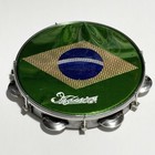 10 brazilian Tambourine Pandeiro Metallic Pearl White Injected Plastic Body Read