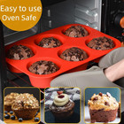 Jumbo Muffin Pan  3 5 Inch Large Muffin Pan 6 Cup Silicone Jumbo Cupcake Tin For