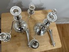 Two Vintage Preisner Sterling Silver Convertible Candelabras Weighted 835 3light