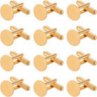 1 Box 20pcs 12mm Blank Gold Cufflinks Round Cufflinks Bulk Alloy Brass Button   