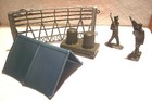 Vintage 1950 s-60s Marx  training Center   Two 50mm Figures   Accessories  Vg nm