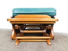 Very Quiet Rocking Glider Footstool Ottoman Maple Traditional Vintage Excellent 