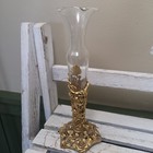 Vintage Vanity Dresser Matson Gold Tone Ormolu Rose Vase With Glass Insert