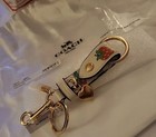 Coach Strawberry Glitter Print Trigger Snap Bag Charm  Valet Key Ring Nwt