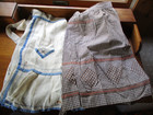Vintage 7 Kitchen Aprons 5 Half   2 Bib 1940 s Sheer  Embroidery   Feedsack