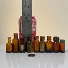 Lot 9 Antique Apothecary Medicine Bottles Amber Sandoz Boericke   Runyon