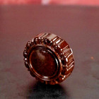 Vintage Philco Radio Knob Brown Bakelite Lg Rosette 1930s Deco 1pc 1 4  D Shaft