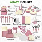 Nutrichef 54-pcs Home Kitchen Cookware High-quality Ceramic  blush Pink 