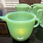 Vintage Fire-king Jadeite 6-piece Coffee Set -1 Perfect Creamer   5d-handle Mugs