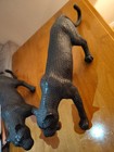 Pair Of Resin Black Panther Cats Prowling Figures