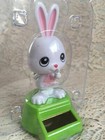 Solar Powered Dancing Bobble Head Easter Bunny Egg Toy Sun Catcher