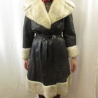Vintage Rare 70s Faux Fur Women s Coat Mod New Wave Punk Soviet Noir Goth Ooak
