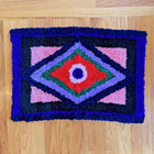 Vintage Geometric Bold Latch Hook Rug Wall Decor Evil Eye Retro Boho Cottagecore