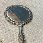 Vintage Handheld Vanity Mirror With Floral Pattern