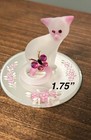 Glass Baron Pretty Kitty Figurine Swarovski Crystals Glass Art Pink 1 75 