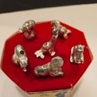 Vintage Reed   Barton Silverplate Circus Animals Birthday Candleholder Set Box
