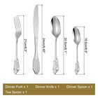 4 Set Stainless Steel Flatware Cutlery Set  Silver Silverware Set