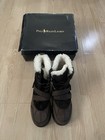 Vtg New  Polo Ralph Lauren Tavin Shearling  Boots Chocolate Boys Size 5