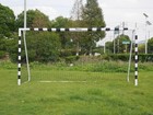 Vallerta   Signature Series 12x6 Ft  Steel Frame Soccer Goal With Checkered Frame