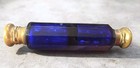 Victorian Cobalt Blue Cut Crystal  Ormalu Double Ended Perfume Bottle