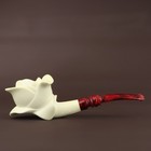 Blooming  Rose Figure Smoking Pipe block Meerschaum New Handmade Custom Case 580