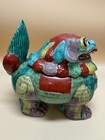 Vtg Chinese Ceramic Temple Lion Fu Foo Dog Jar Figurine Detachable Head Lid Ds20