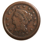 1848 Large Cent Liberty Head  Braided Hair Cent