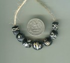 African Trade Beads Vintage Antique Venetian Old Glass Beads Black Fancy