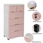 Plastic Dressers 6 Drawers Cabinet 19 7 Inch High On Wheels Bedroom Pink