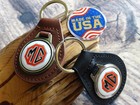 New Rare Vintage 1970 s Mg Leather Car Key Chain Ring Fob Nos Brown Or Black