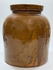 Vintage Studio Pottery Stoneware Crock Brown Drip Glaze Large Farmhouse Decor