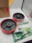 Pallet Jack Truck Steering Wheels 7  Set With Axle  Fasteners  Tool Included Red
