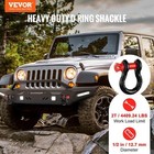 4 Shackle Alloy Steel Cable 8 T Break 1 2 In  D-ring Shackle Tow Ropes Black
