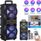 3000w Portable Bluetooth Speaker Sub Woofer Heavy Bass Sound System Party   Mic
