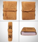 Leaf   Birds Embossed Leather Diary Handmade Vintage Journal Plan Travel Book