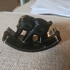 Vintage 1930s   1940s Black Glass Elephant Rocker Ink Blotter     Thew-31