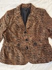 Vintage Nos Notations Jacket Multi Color Animal Print Blazer Xl Nwt Tiger Zebra