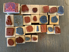 Rubber Stamp Lot Of 23 Dog Boat Bee Fish Flower Dove Hearts Bear Ornament Ho Vtg