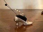 Silver-tone Shoe Pincushion     Victorian edwardian  1880s   1920s 