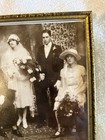 Vintage Brass Plated Picture Frame  Rectangle Folding Stand Antique Family Photo